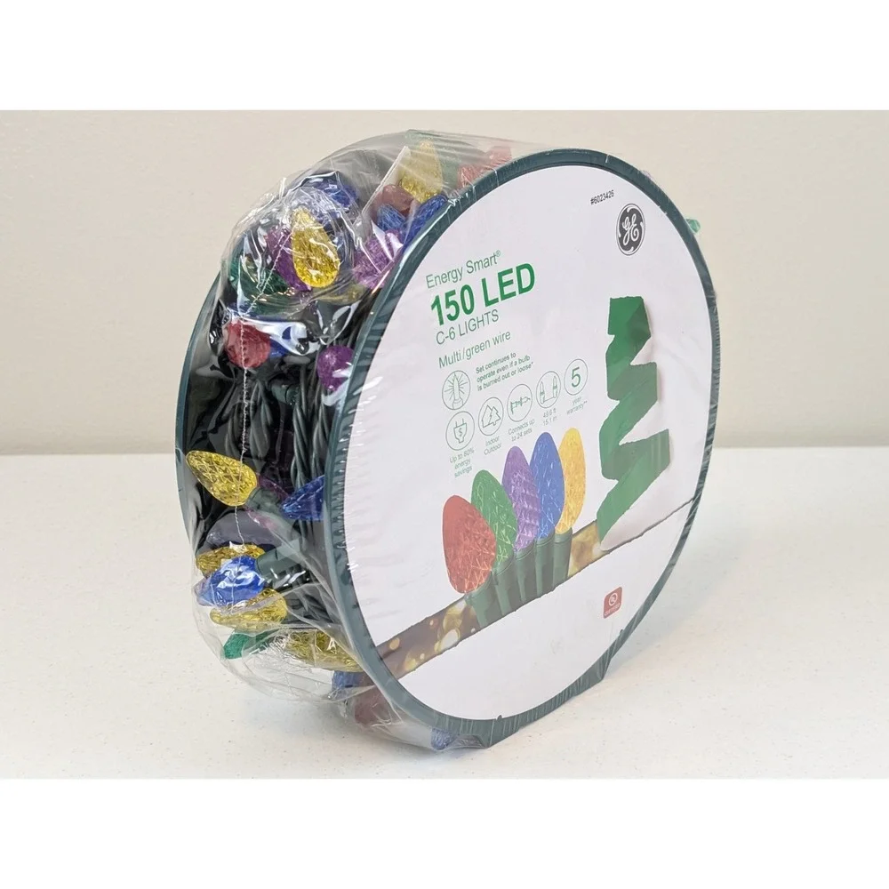 GE Energy Smart 150 C6 Multicolor Faceted Lights on Reel New